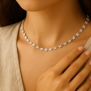 Antian Accessories™ Silver Butterfly Titanium Steel Necklace & Bracelet Set